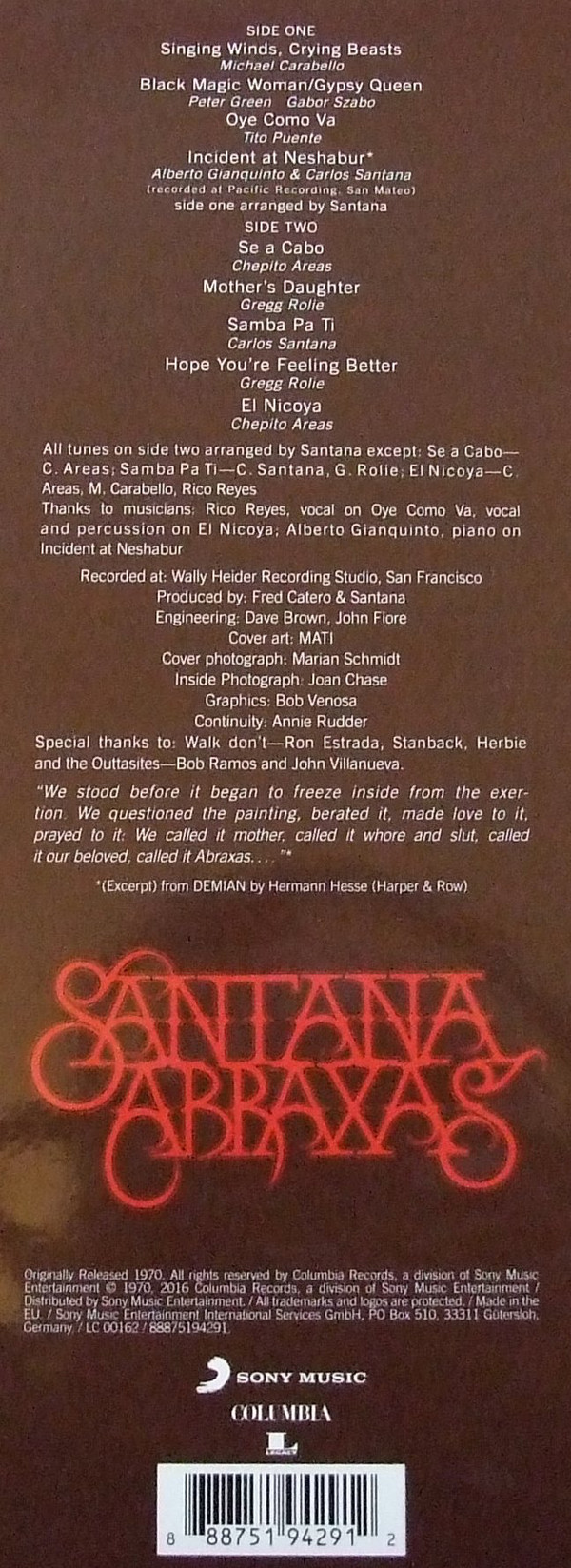 Santana - Abraxas (88875194291)