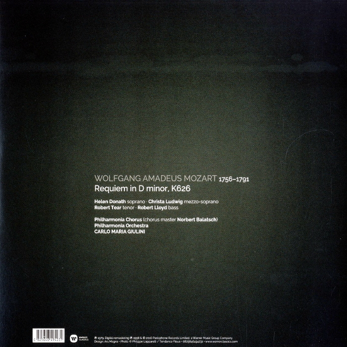 Carlo Maria Giulini, Philharmonia Orchestra And Chorus - Mozart: Requiem in D minor, K626 (0825646494231)